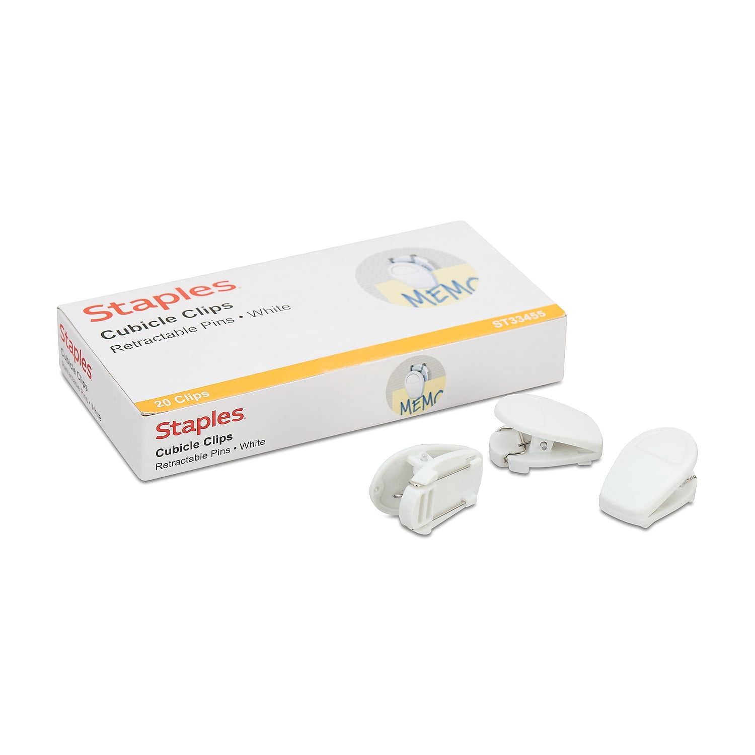 Staples Cubicle Clips White 60/Carton ST33455/33455VS - Walmart.com