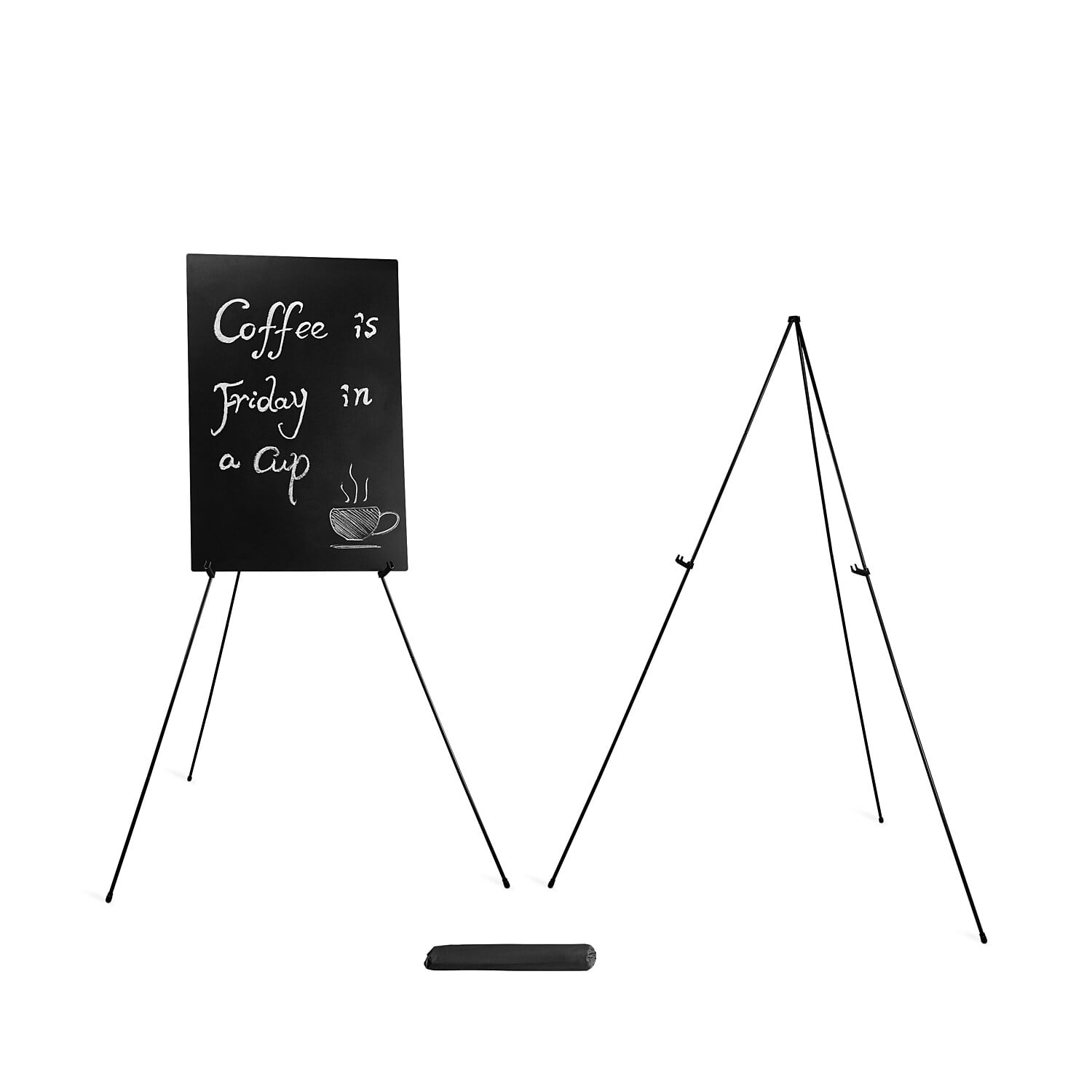 Black Metal Folding Display Easel with Carry Case