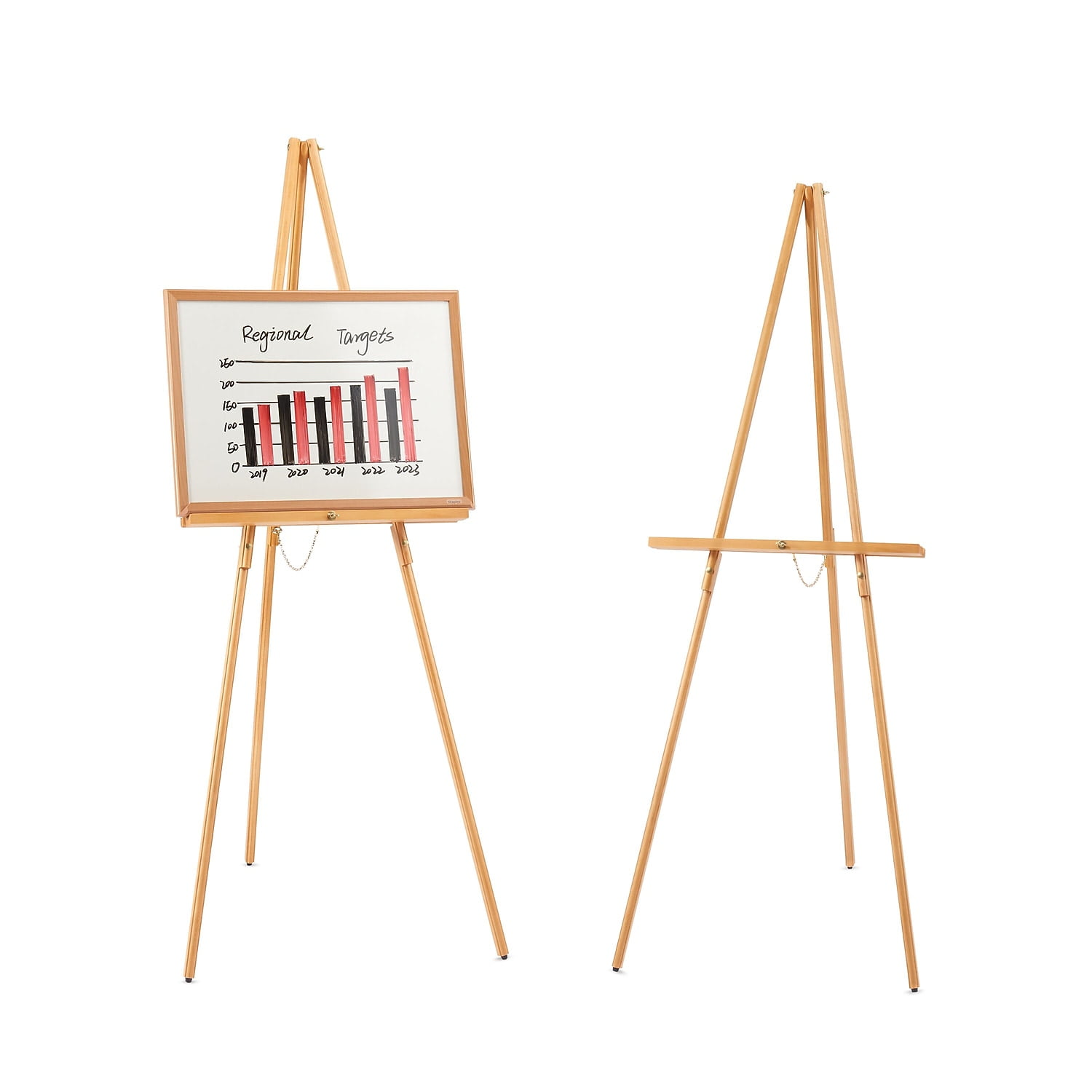 Staples Display Easel 64" Natural Pine Hardwood 2/Pack ST53004-CCVS