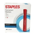 thumbnail image 1 of Staples DuraMark Fabric Markers Medium Point Red 12/Pack (18892) 814963, 1 of 4