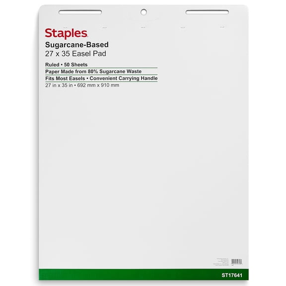 Staples Easel Pads 27" x 35" White 50 Sheets/Pad 4 Pads/Carton (ST17640)