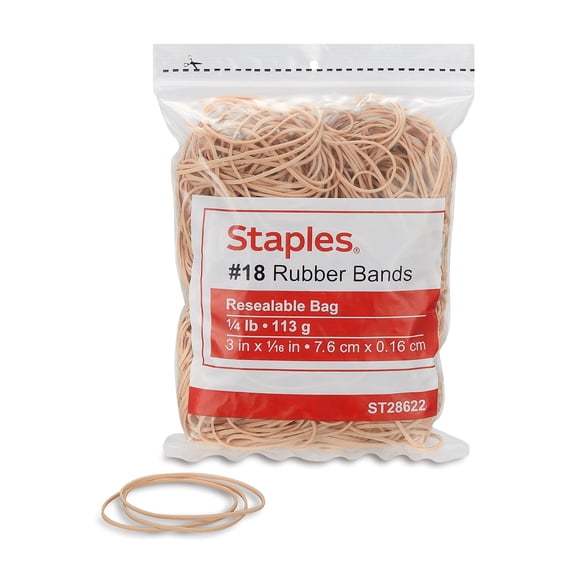 Staples Economy Rubber Bands #18 1/4 lb. Bag 1380/Carton ST28622/28622VS