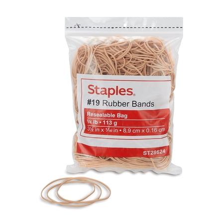 Staples Economy Rubber Bands #19 1/4 lb. Bag 1125/Carton ST28624/28624VS