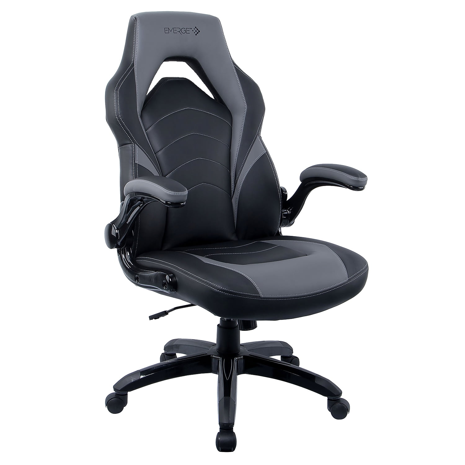 Staples Emerge Vortex Bonded Leather Gaming Chair, Black and Staples Emerge Vortex Bonded Leather Gaming Chair, Black and