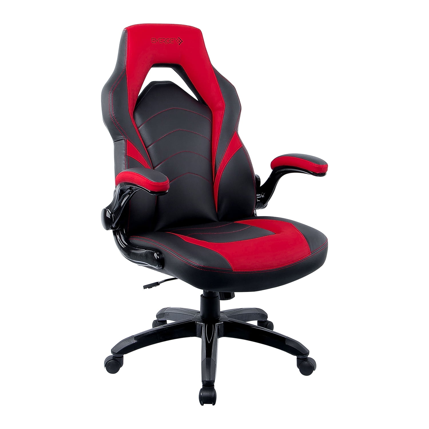 Staples Emerge Vortex Bonded Leather Gaming Chair, Black and Staples Emerge Vortex Bonded Leather Gaming Chair, Black and