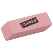 Staples Erasers, Pink, 3 Per Pack (Other)