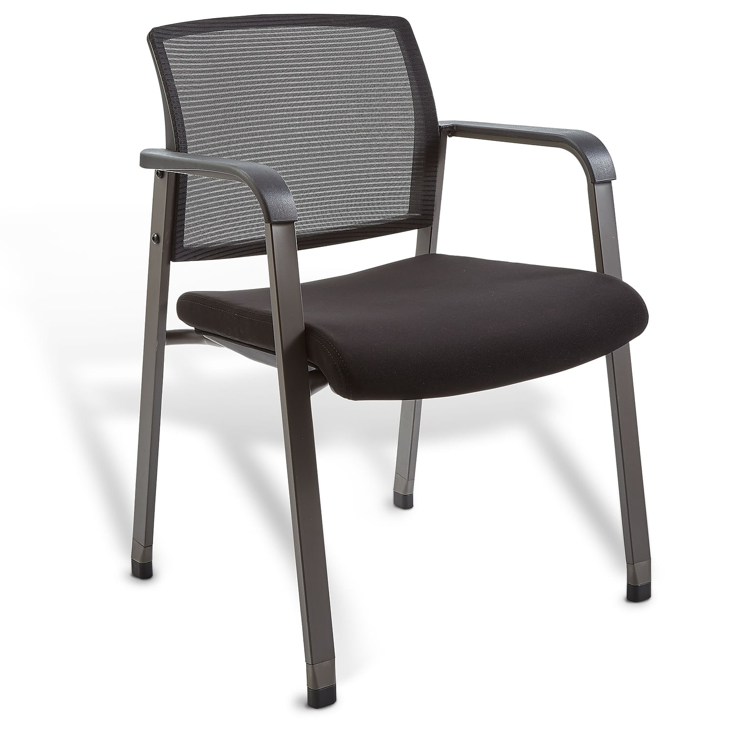 Esler Black Mesh and Fabric Stacking Visitor Chair