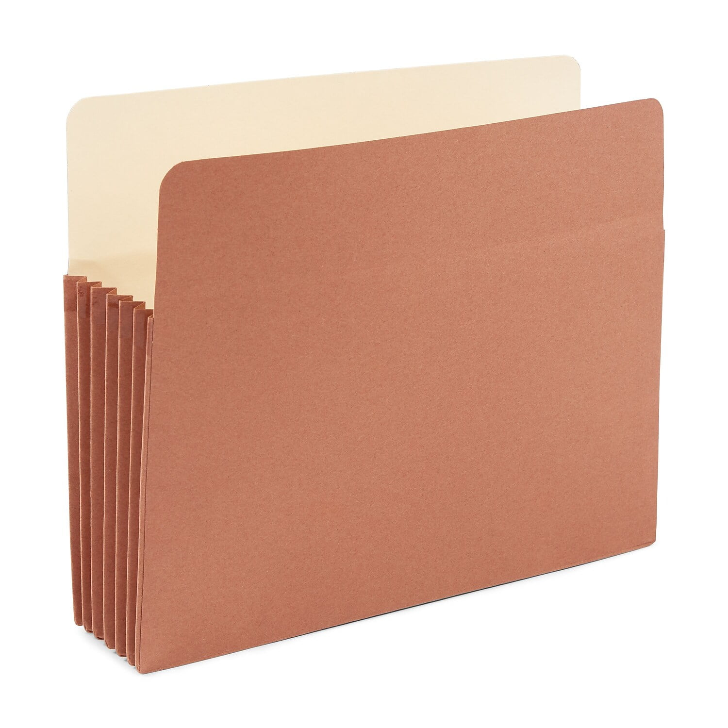 "Staples LetterSize Brown Expandable File Pockets with Straight Cut
