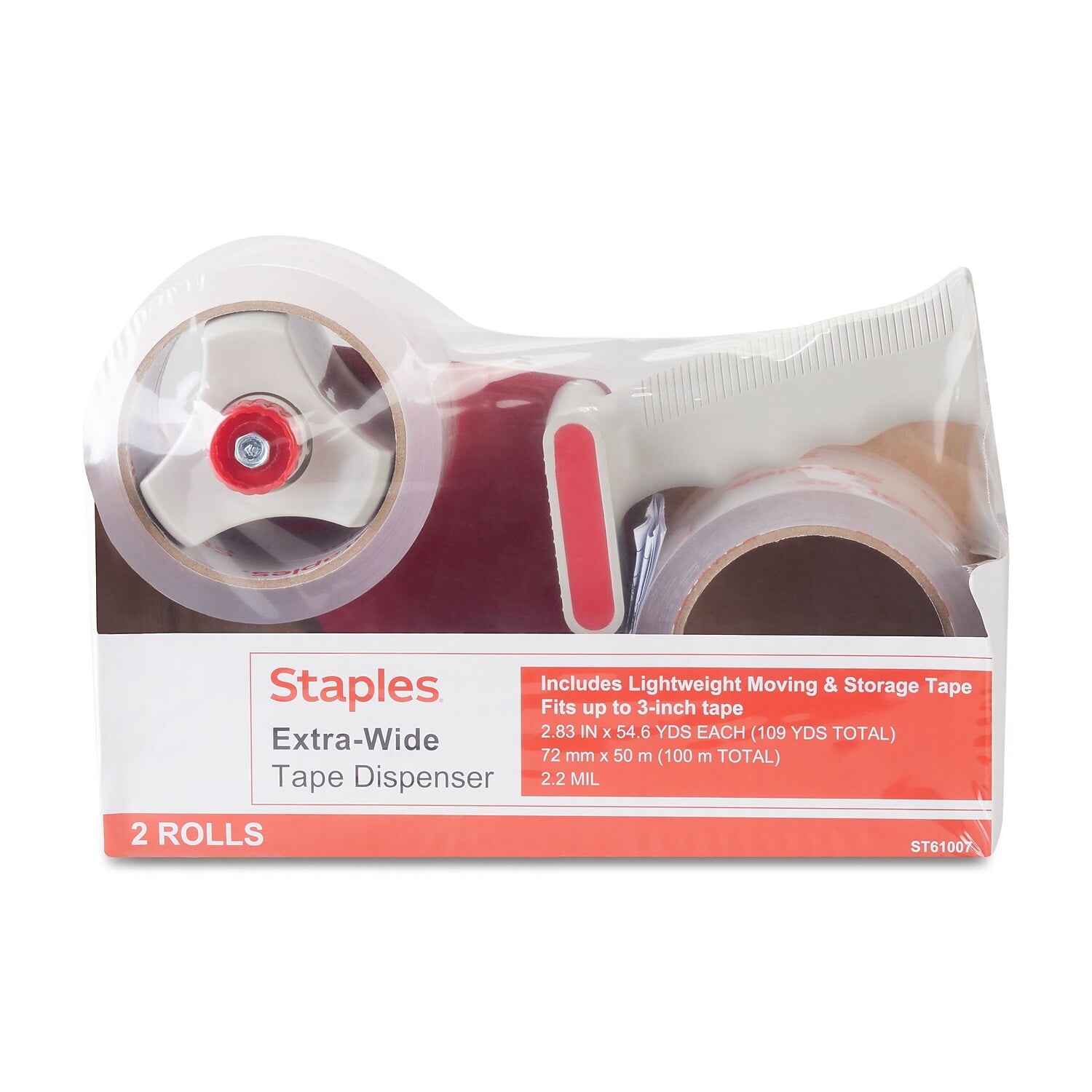 Staples Paper Packaging Tape with Dispenser 1.89 x 44 yds Brown 1/Roll 31391-CC