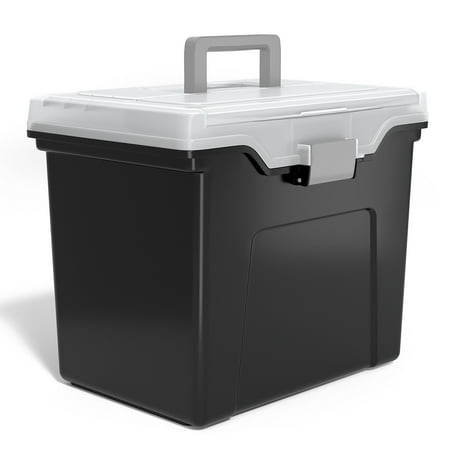 Staples File Box File Portable Tote Letter Size Black (140163/110997)