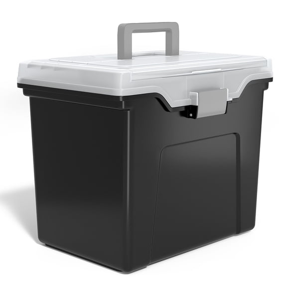 Staples File Box File Portable Tote Letter Size Black (140163/110997)