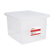 Staples File Box Plastic File Box Snap Letter/Legal Size Clear (140168/140139)