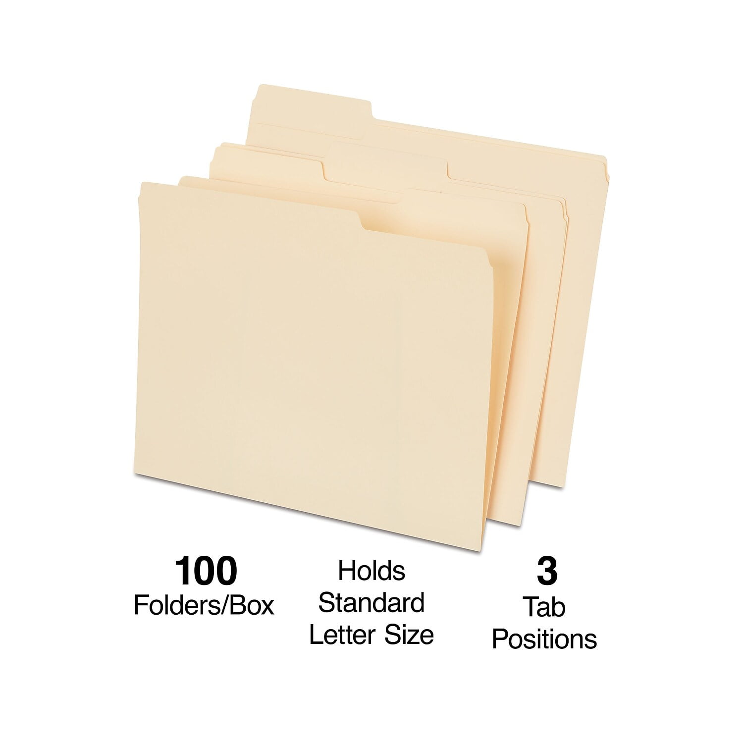 Staples File Folder 1/3 Cut Tab Letter Size Manila 200/Carton ST22939