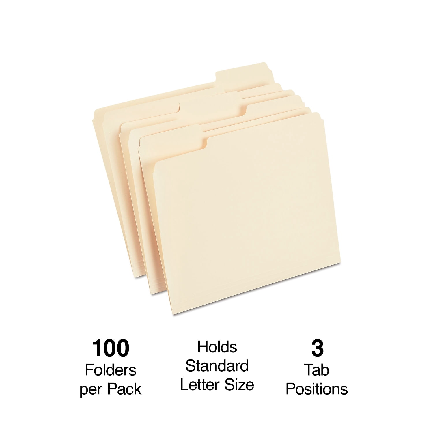 Staples File Folder 1/3 Cut Tab Letter Size Manila 200/Carton ST56675VS