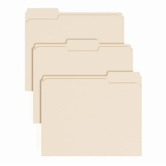 Staples File Folder 1/3-Cut Tab Letter Size Manilla 100/Pack (ST62727)