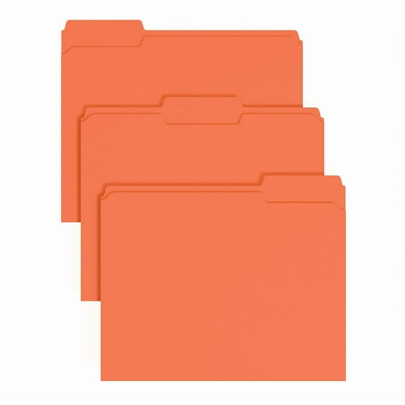 Staples File Folder 1/3-Cut Tab Letter Size Orange 100/Pack (ST62728)