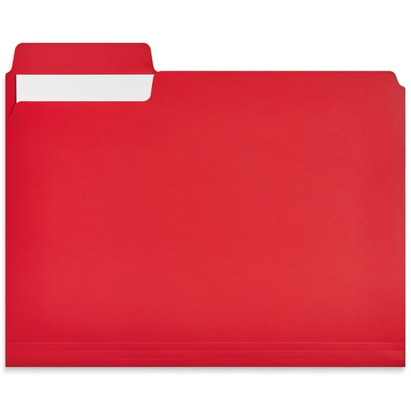 Staples File Folder 1/3-Cut Tab Letter Size Plastic Assorted Colors 18/Box (ST62540)
