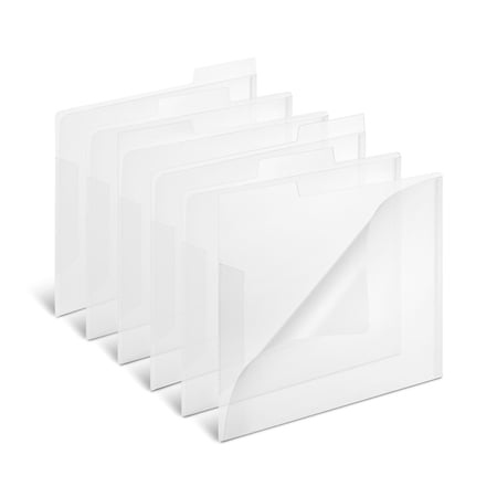 Staples File Folder 3 Tab Letter Size Translucent Clear 6/Pack (TR11863)