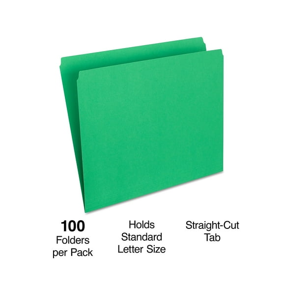 Staples File Folder Straight Cut Letter Size Green 200/Carton ST509653-CCVS