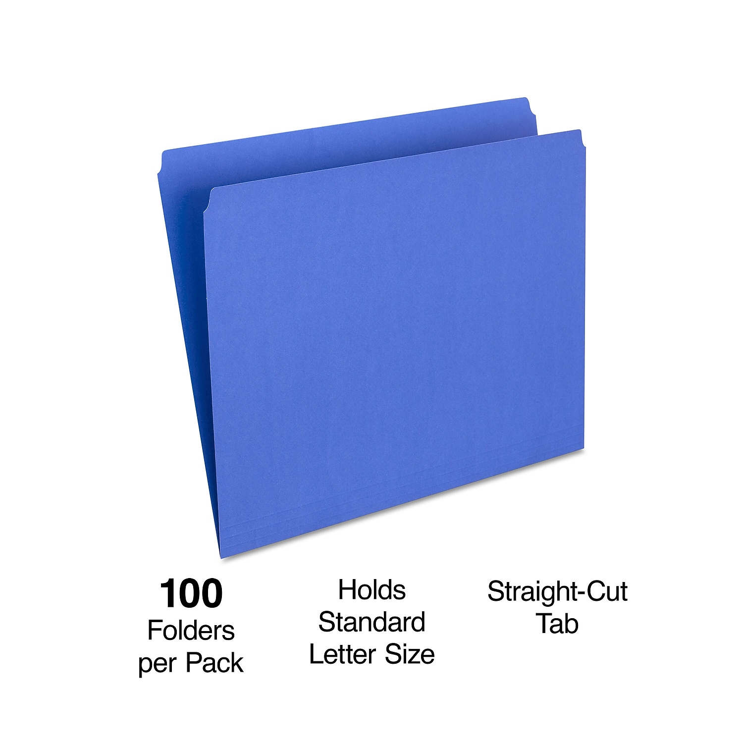Staples File Folders Straight Cut Letter Size Blue 200/Carton ST509679-CCVS
