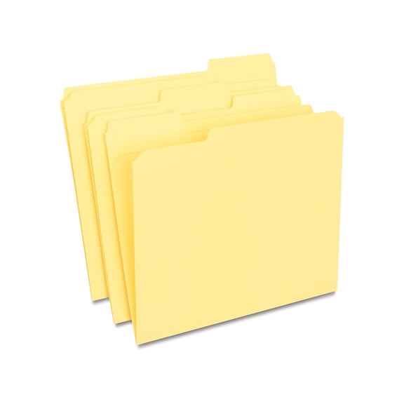 Staples File Folders w/ Reinforced Tabs Letter 3 Tab Yellow 100/BX TR508903