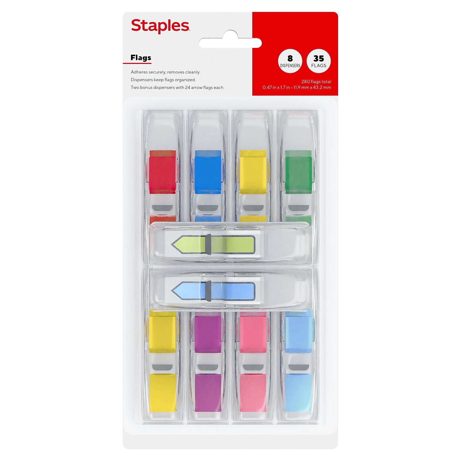 Staples Razor Flags Staples Flags Assorted Colors 328 Flags/Pack (ST62861) - Walmart.com