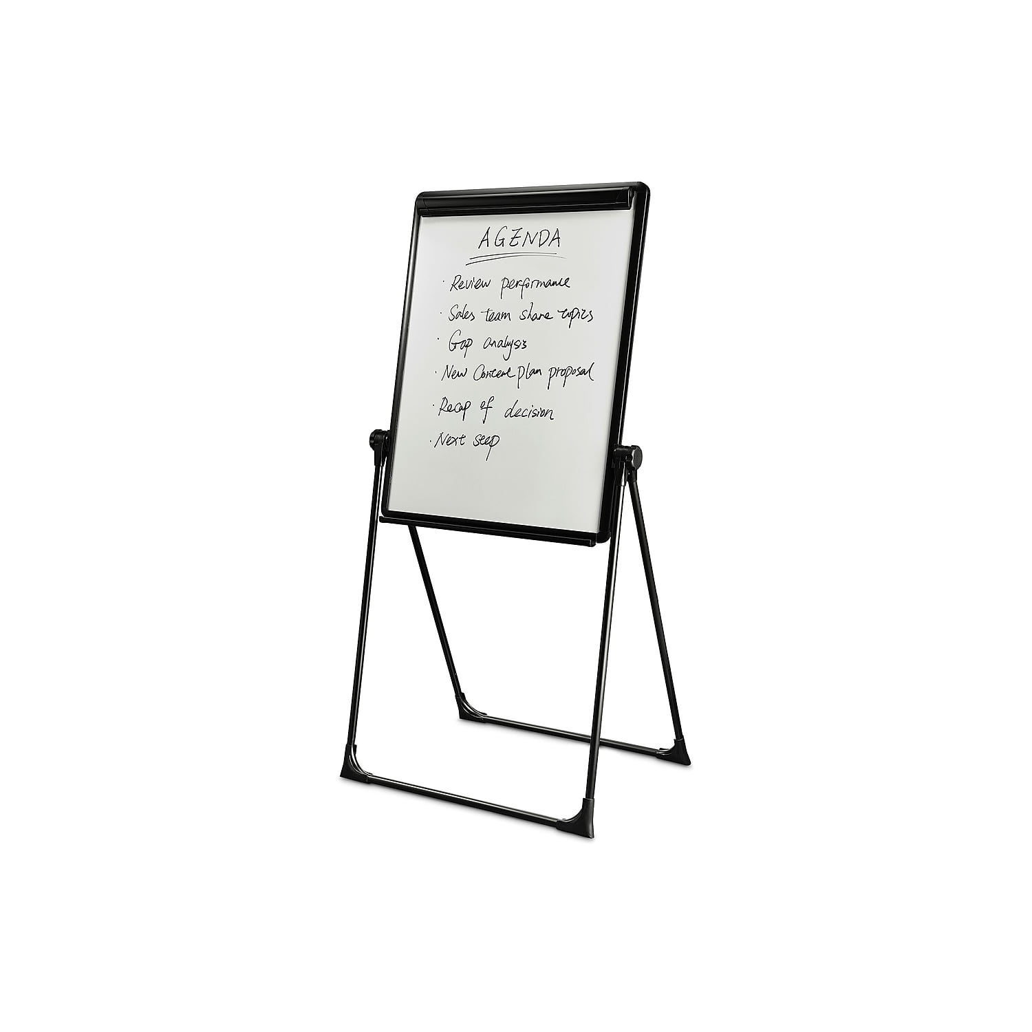Staples Black Steel Flip Chart Easel, Double-Sided Whiteboard