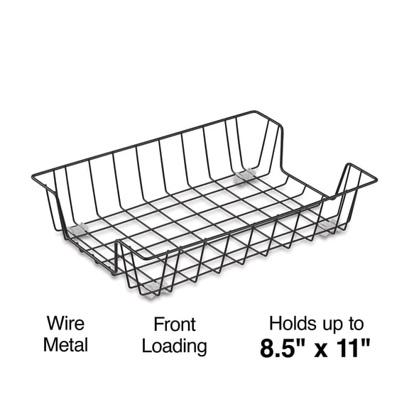 Staples Front Loading Letter Tray Black Steel 3/Pack ST10485-CCVS