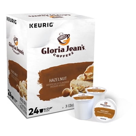 Staples Gloria Jeans Hazelnut 24 count k-cups are medium roast single serving