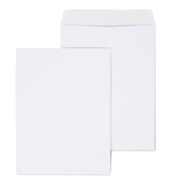 Staples Gummed Catalog Envelopes 9"L x 12"H White 100/Box (50264/47286N) 472886N/50264