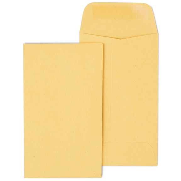 Staples Gummed Currency Envelopes 2.5" x 4.25" Brown 500/Box (SPL17185)