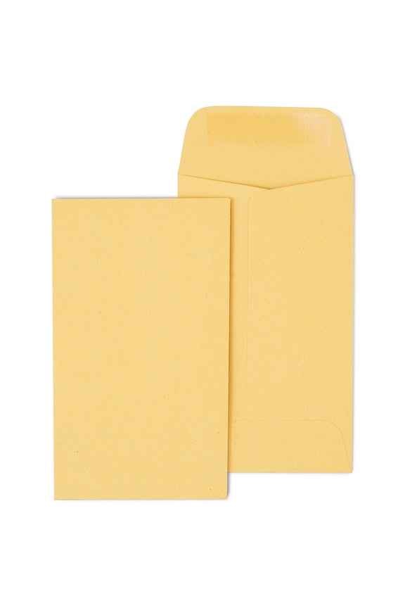 Gummed Currency Envelopes 2.5" x 4.25" Brown 500/Box (SPL17185)
