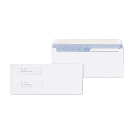 Staples Gummed Laser Double-Window Security-Tint Envelopes 500/BX 394062