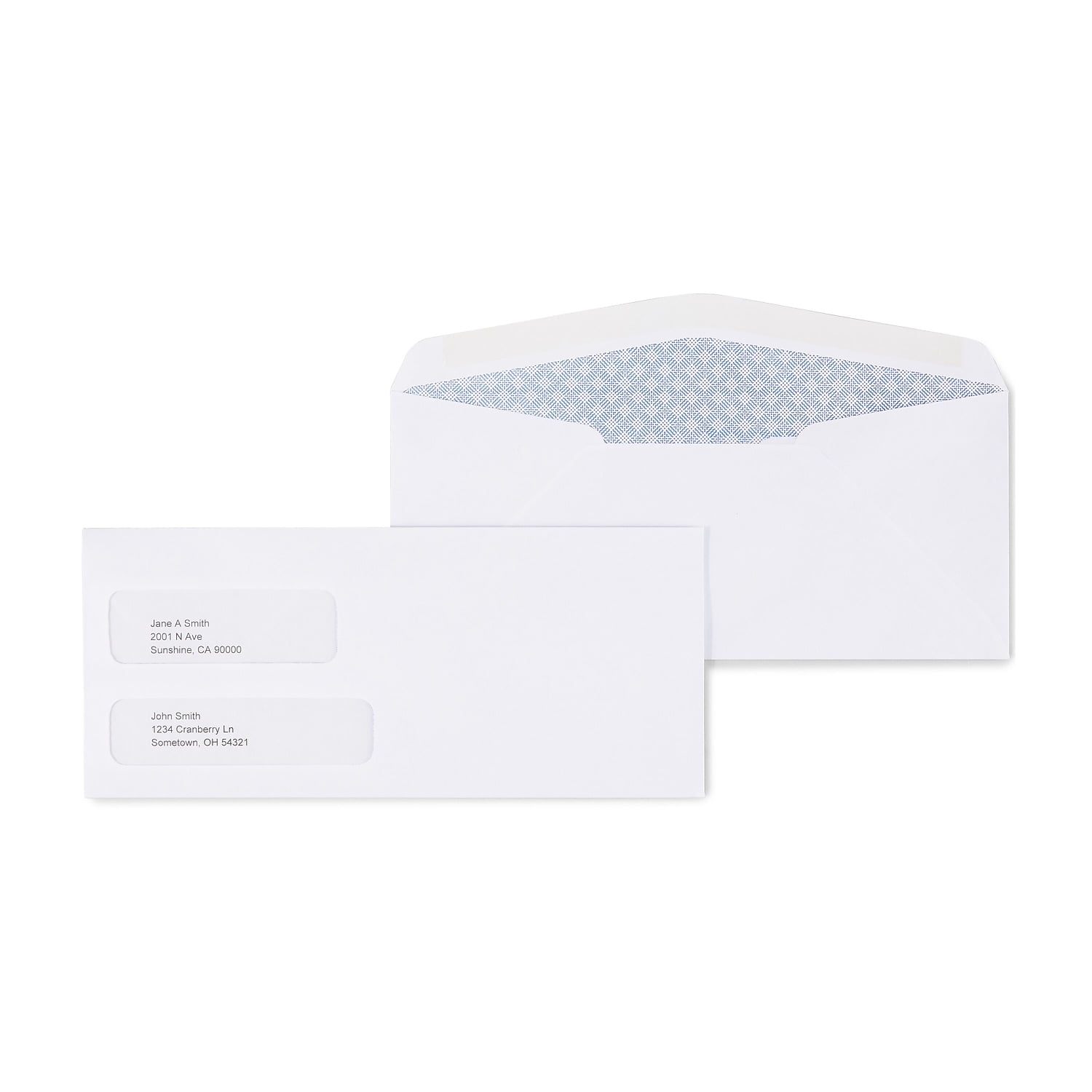 "Staples 10 Double Window Secure Gummed Business Envelopes, Security
