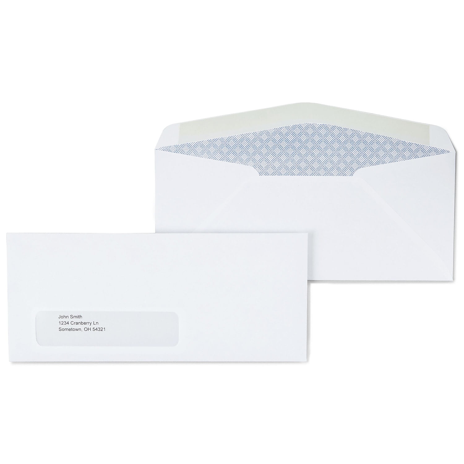 Staples Gummed Security Tinted Business Env. 4 1/8" x 9 1/2" White Wove 500/BX 918161