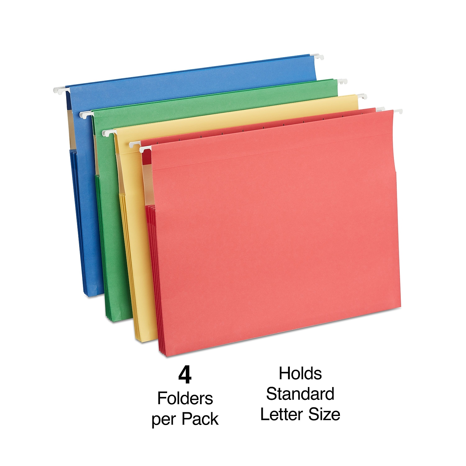 Staples Hanging File Folders 3.5" Expansion Letter Size Assorted Colors 12/Carton ST419192/4191VS