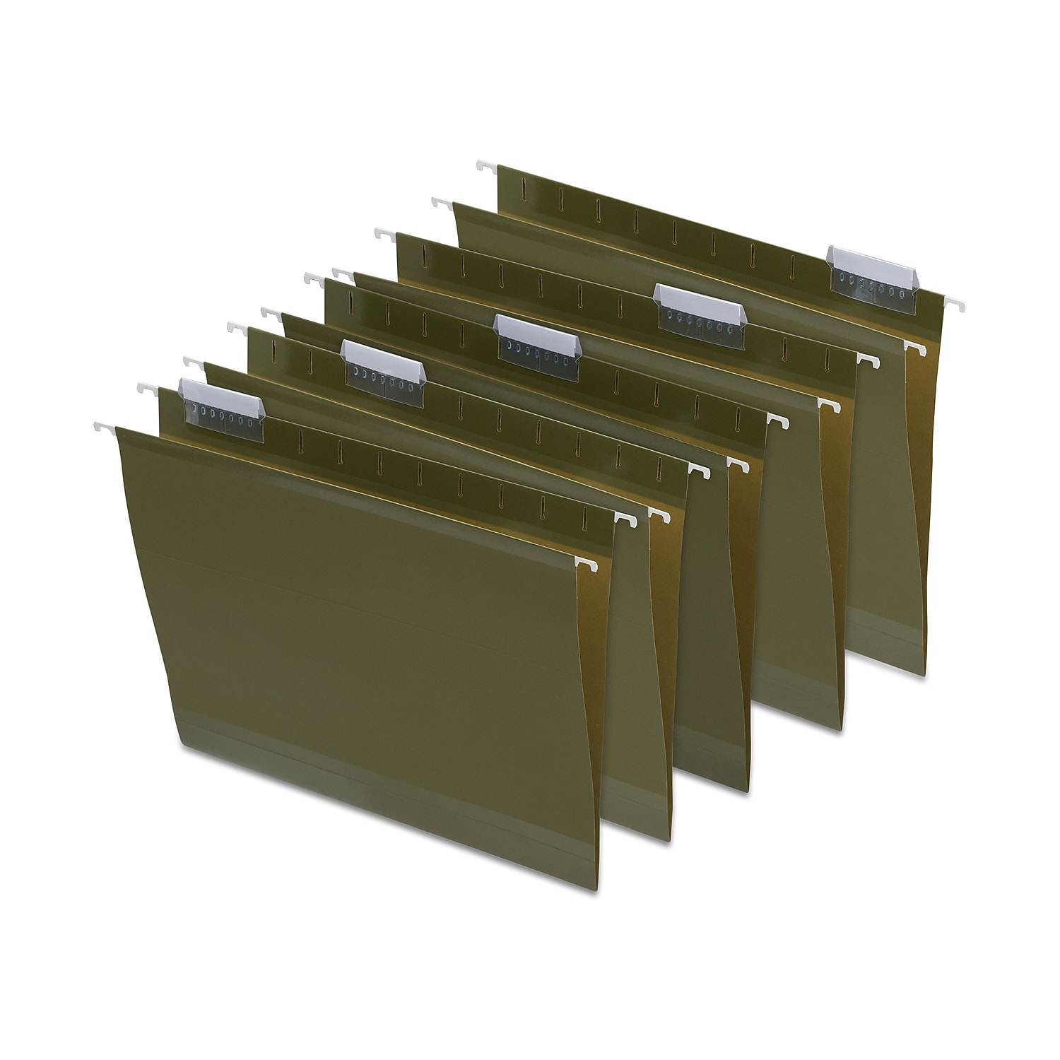 Staples Hanging File Folders 3-Tab 2" Expansion Ltr Size Std Green 25/BX 884240