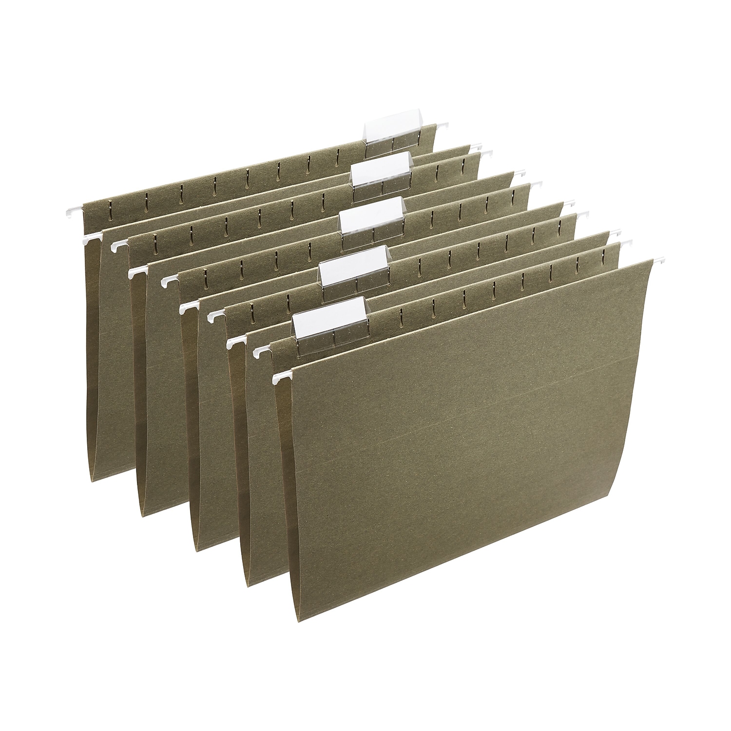 Staples Hanging File Folders 5-Tab Letter Size Standard Green 250/Carton (ST116764CT) 57751