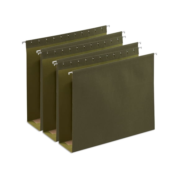 Staples Hanging File Folders BX Bottom 3" Expansion Letter Gn 25/BX TR418376/418376