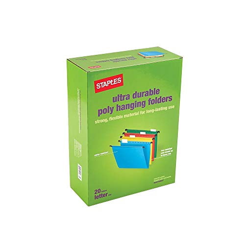 Staples Hanging File Folders, Letter Size, 1/5-Cut Tabs, Includes Tabs ...