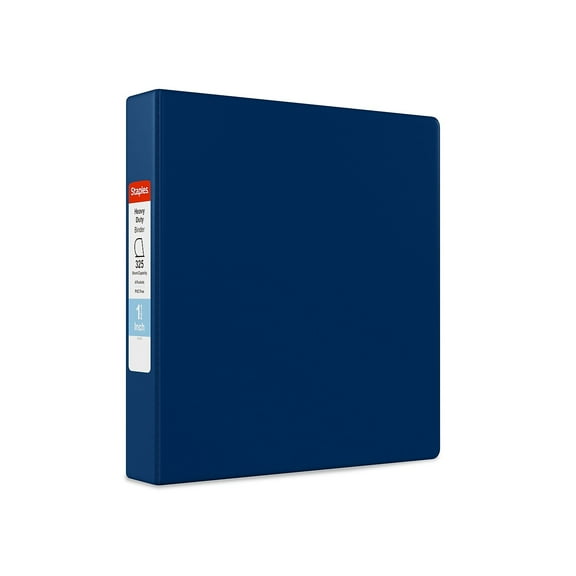 Staples Heavy Duty 1 1/2" 3-Ring Non-View Binder Blue (24651) 56273-CC/24651