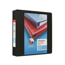 Staples Heavy Duty 2" 3-Ring View Binder Black (24684) 82679