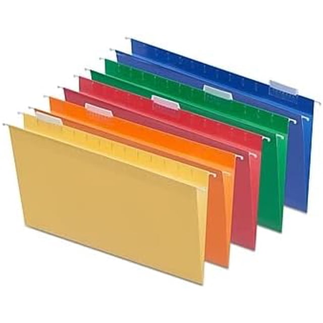 Staples Heavy Duty Hanging File Folders, 5Tab, Legal Size, Assorted
