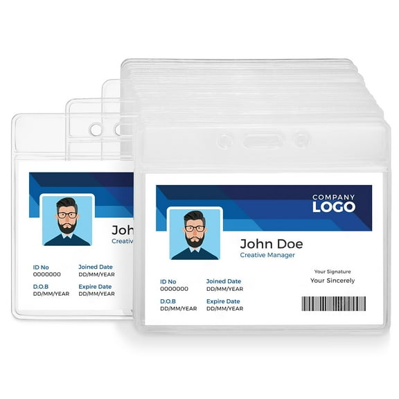 Staples Heavy-Duty ID Badge Holders 3-3/8" x 3-7/8" Plastic Clear 50/Pack (37867) 61307/37867