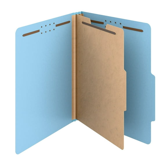 Staples Heavy Duty Pressboard Classification Folder 1-Divider 2" Expansion Letter Size Light Blue