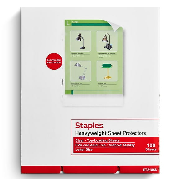 Staples Heavy-Duty Sheet Protectors 31866