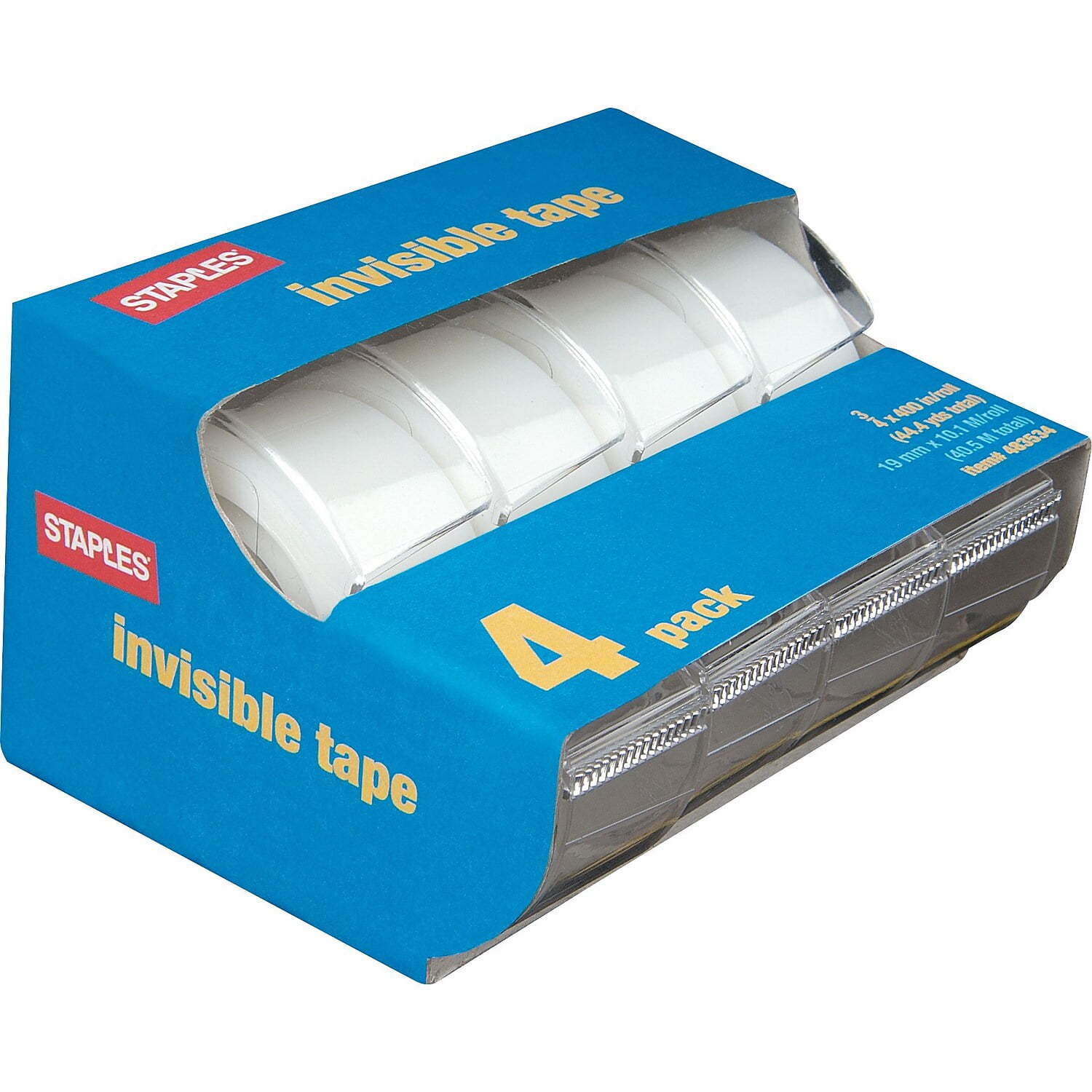 Staples Invisible Tape Caddies 3/4 x 11.1 yds 4/Pack (52384-P4D) 483534