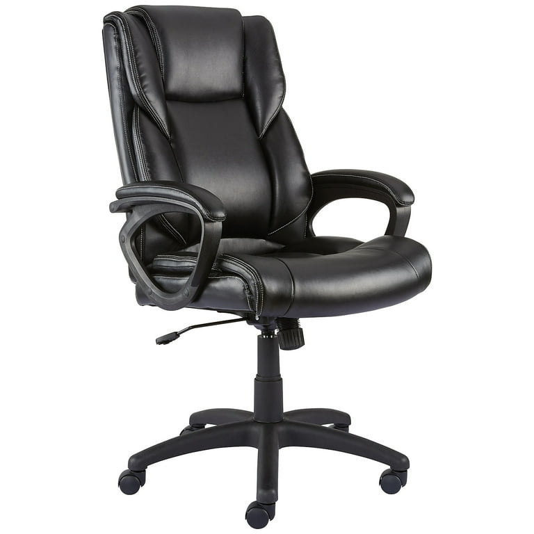 STAPLES Kelburne Luxura Black Office Chair, Faux Leather