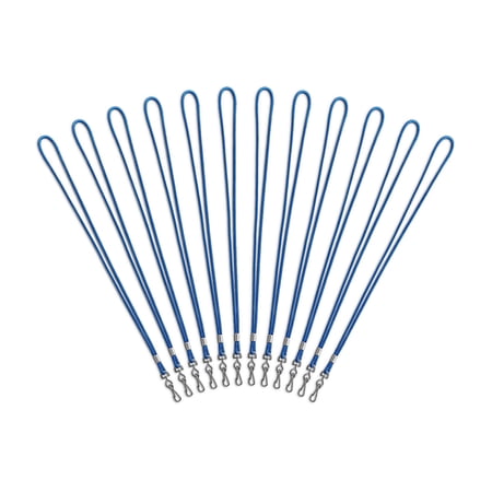 Staples Lanyards with Swivel Clip 36" Length Nylon Blue 12/Pack (18917)