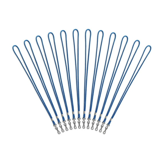 Staples Lanyards with Swivel Clip 36" Length Nylon Blue 12/Pack (18917)